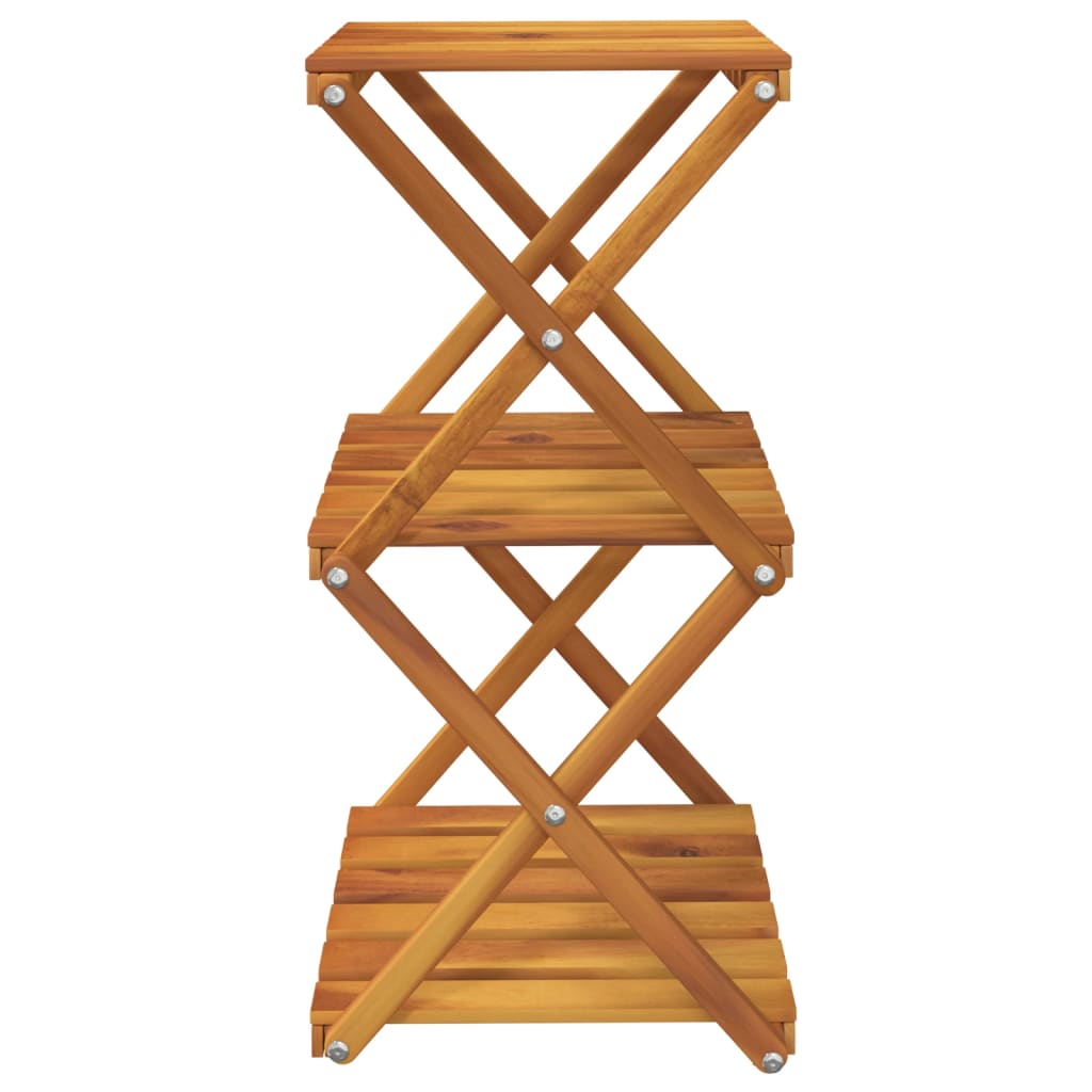 Sammenleggbar hylle 3 lag brun 43x31x63 cm heltre akasie