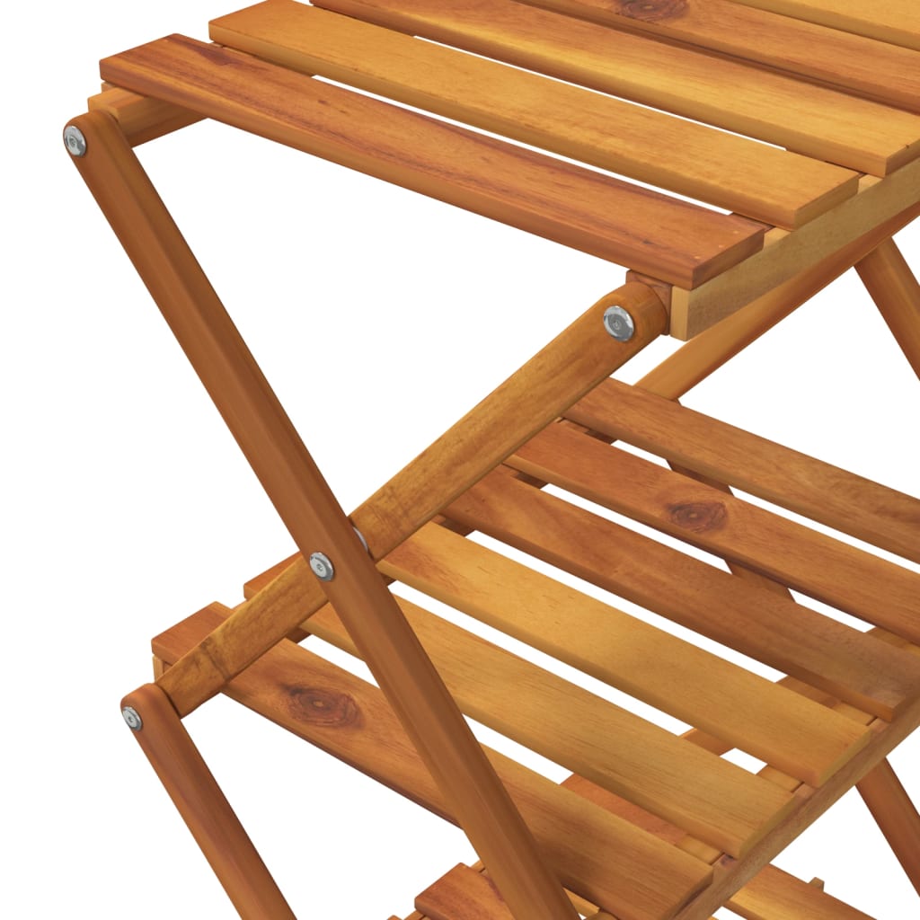 Sammenleggbar hylle 3 lag brun 43x31x63 cm heltre akasie