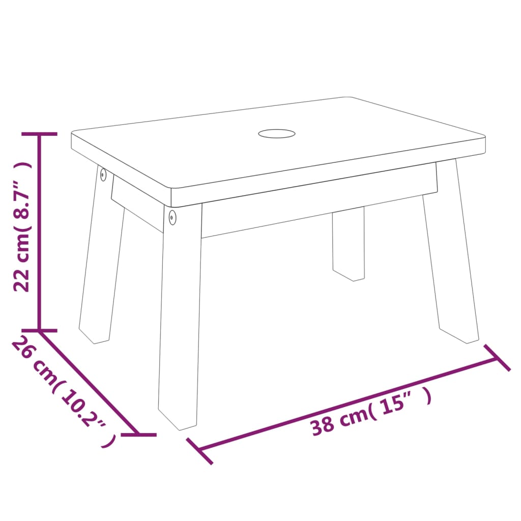 Trinnkrakk 38x26x22 cm heltre akasie