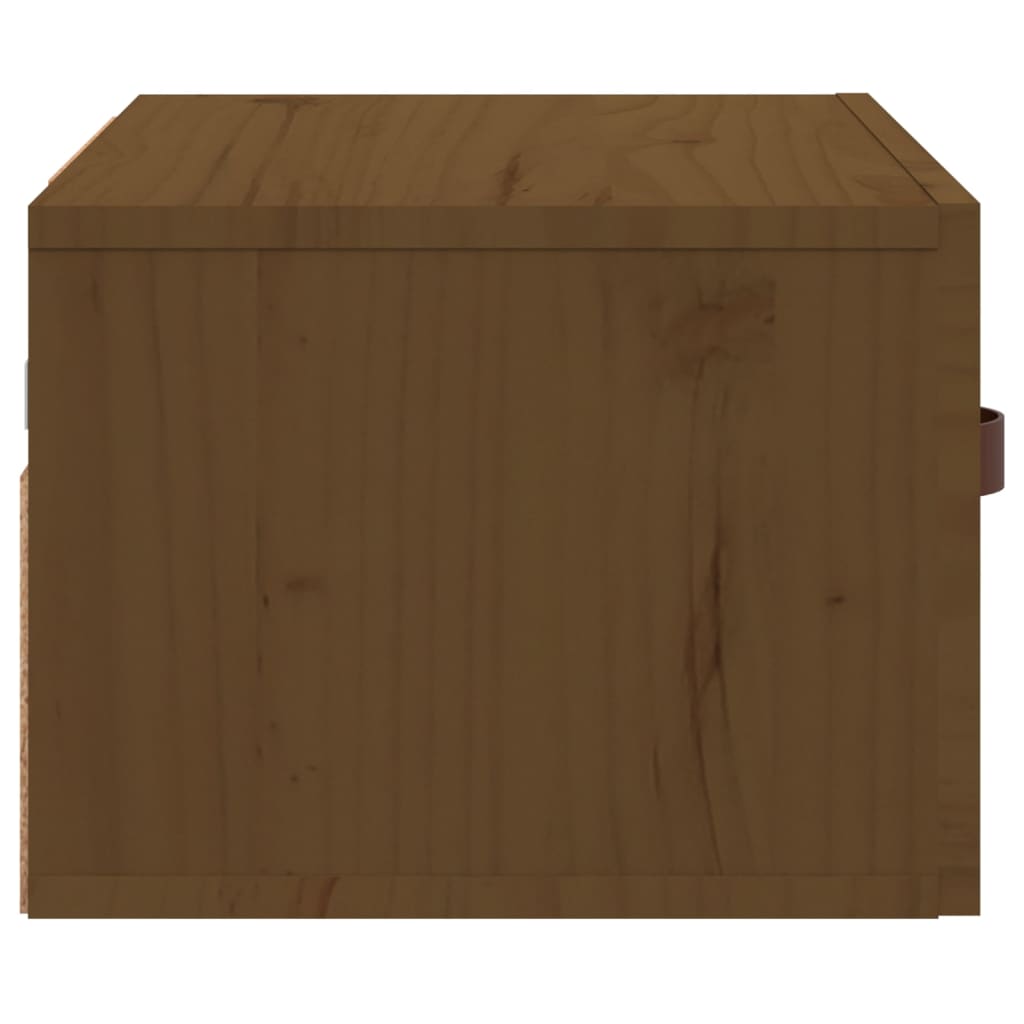 Veggmontert nattbord honningbrun 40x29,5x22 cm
