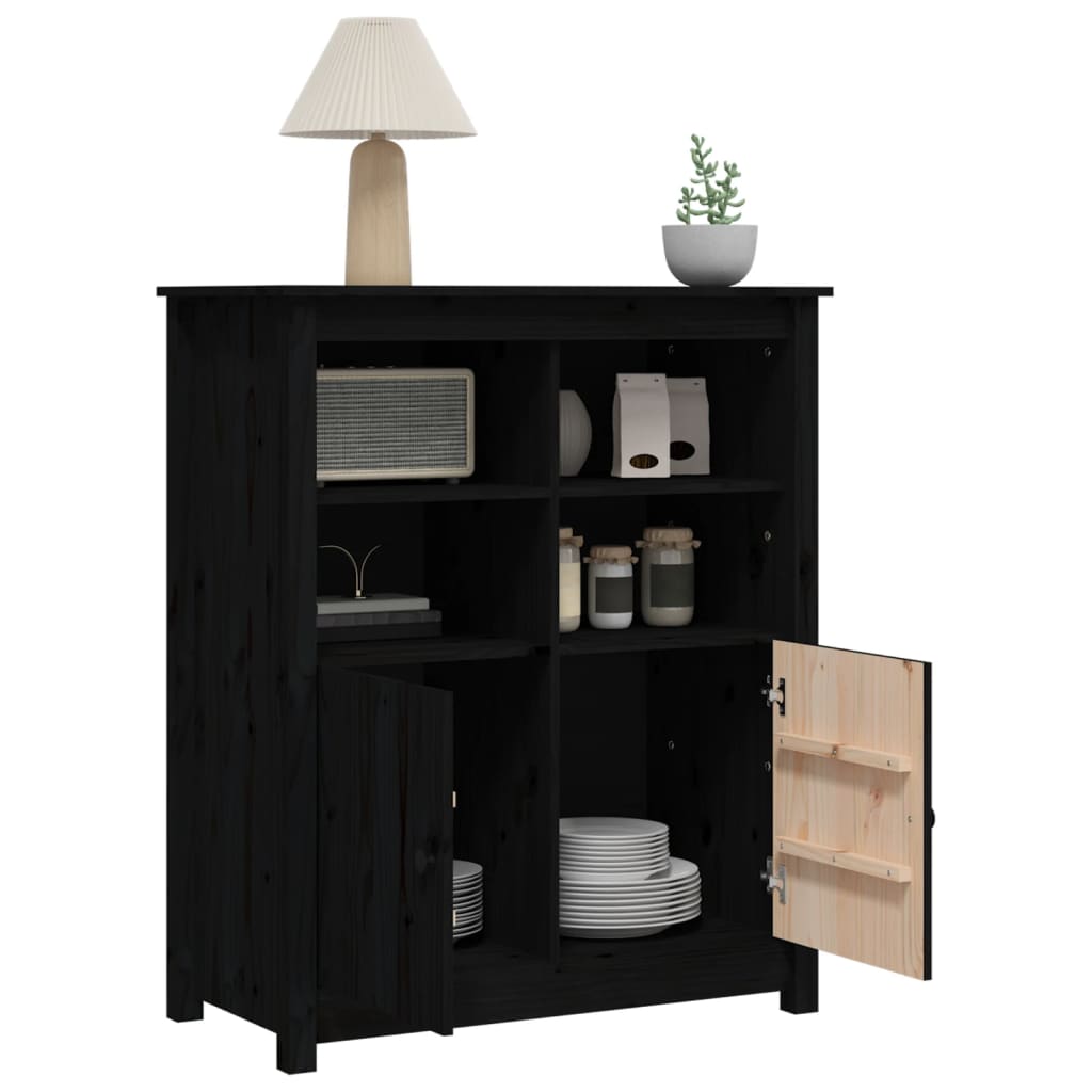 Skjenk svart 83x41,5x100 cm heltre furu