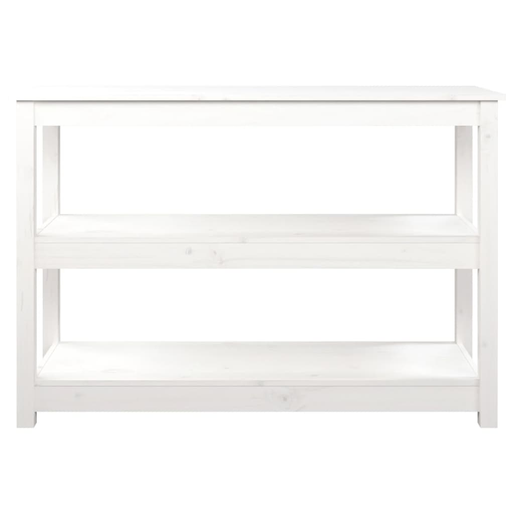 Konsollbord hvit 110x40x74 cm heltre furu
