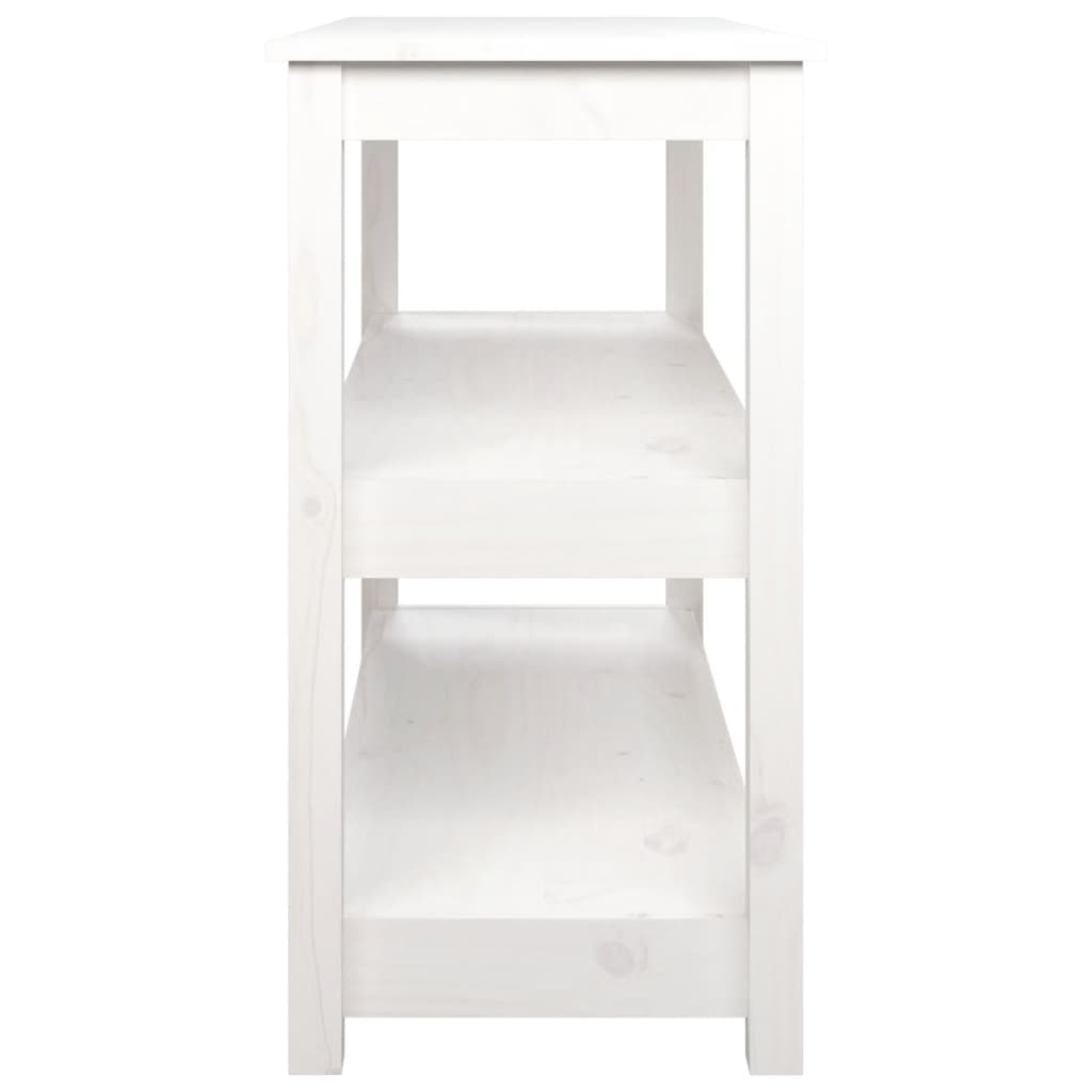 Konsollbord hvit 110x40x74 cm heltre furu
