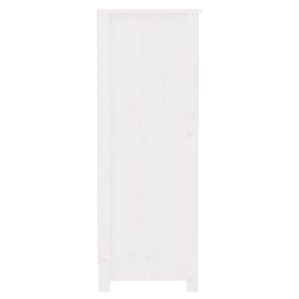 Bokhylle hvit 80x35x97 cm heltre furu