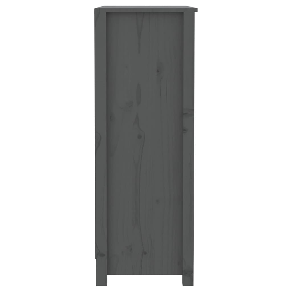 Bokhylle grå 80x35x97 cm heltre furu