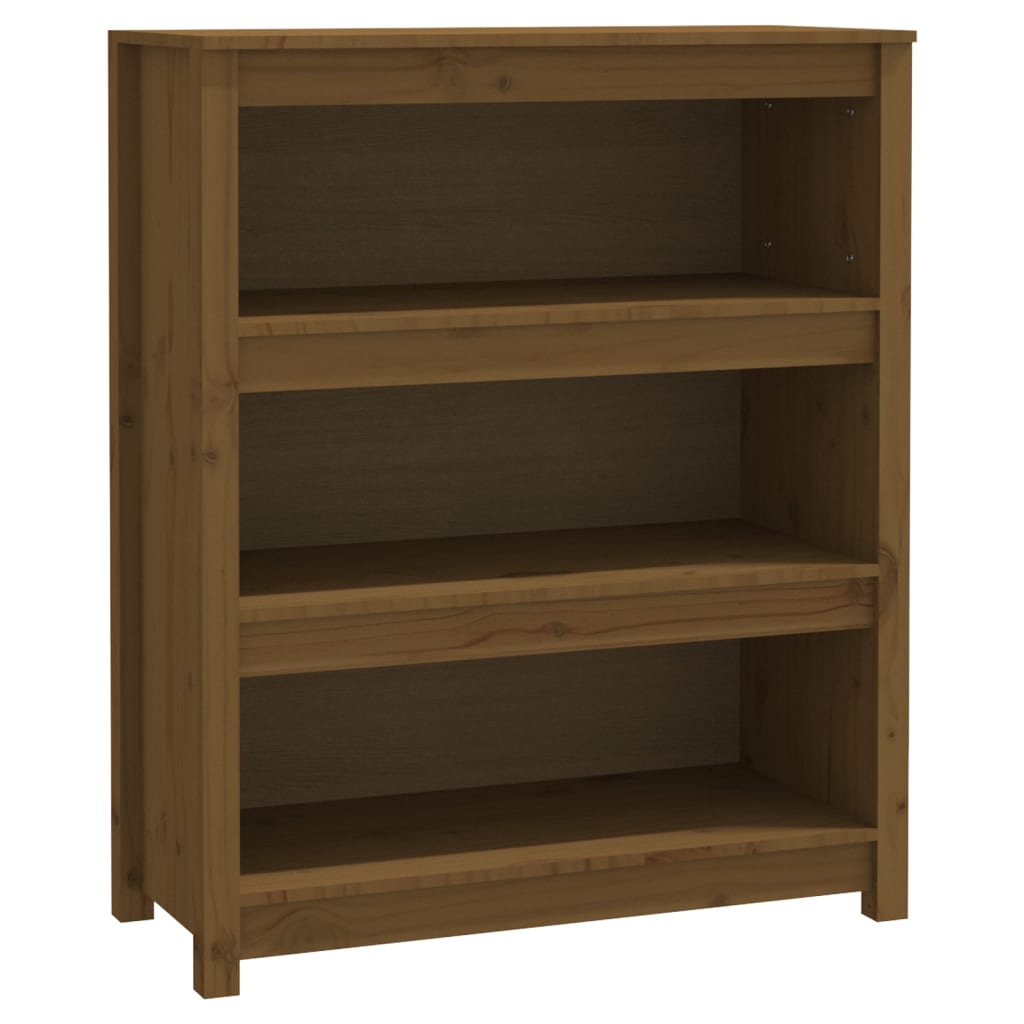 Bokhylle honningbrun 80x35x97 cm heltre furu