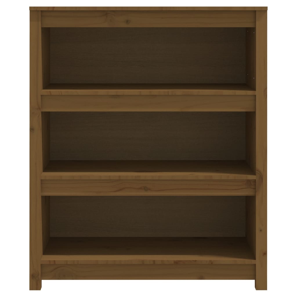 Bokhylle honningbrun 80x35x97 cm heltre furu