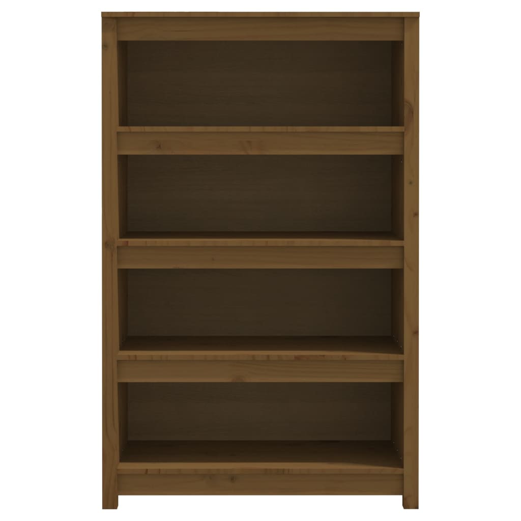 Bokhylle honningbrun 80x35x126 cm heltre furu