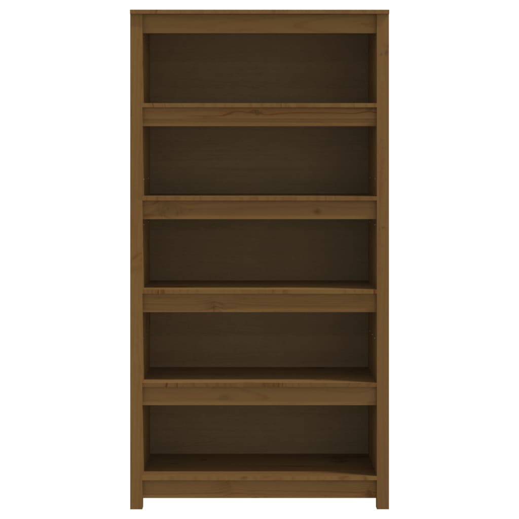 Bokhylle honningbrun 80x35x154 cm heltre furu