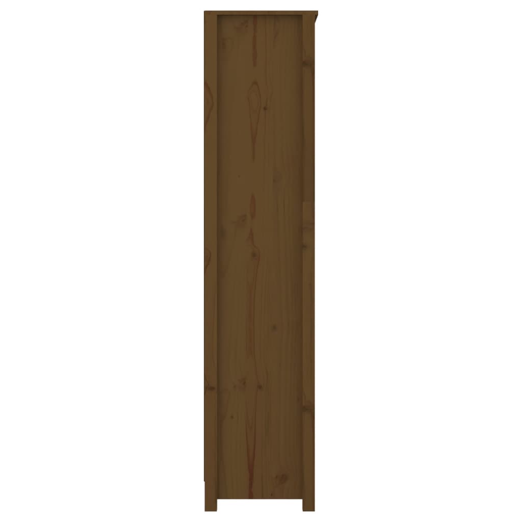Bokhylle honningbrun 80x35x154 cm heltre furu