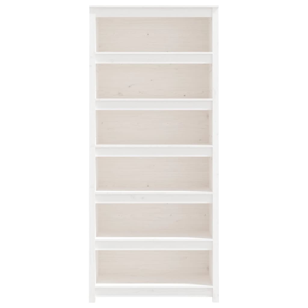 Bokhylle hvit 80x35x183 cm heltre furu