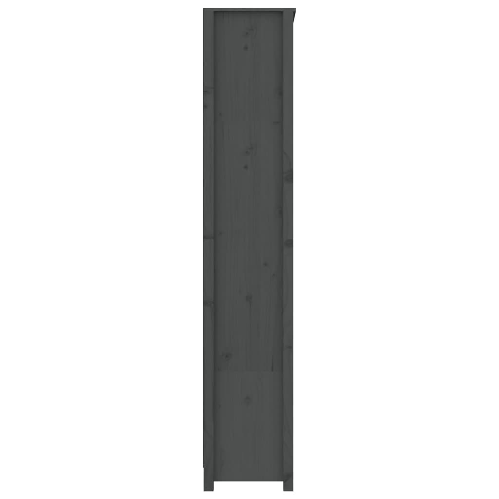Bokhylle grå 80x35x183 cm heltre furu