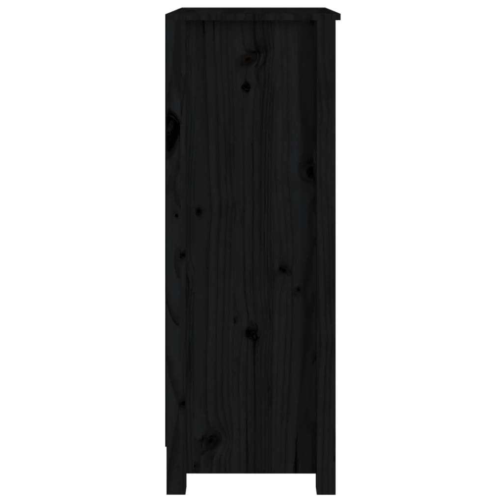 Bokhylle svart 50x35x97 cm heltre furu
