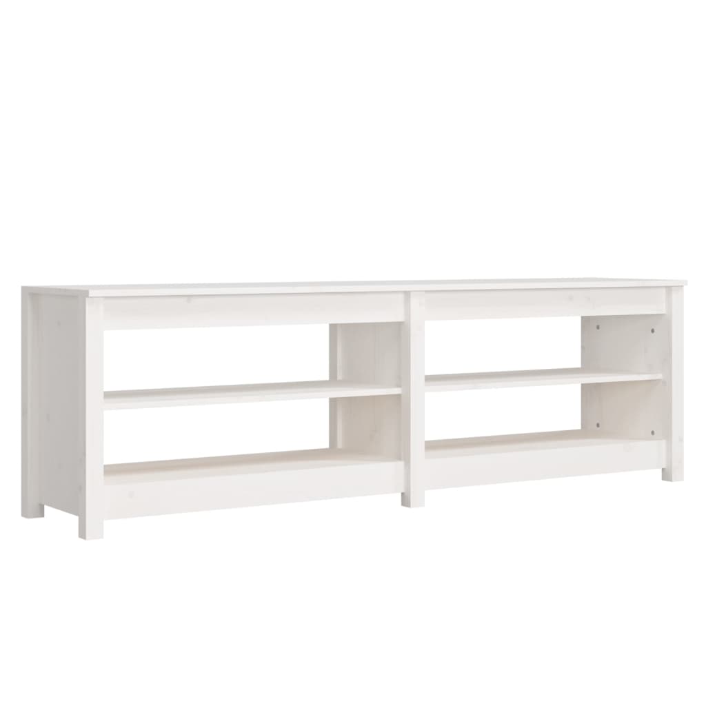 Skobenk hvit 160x36,5x50 cm heltre furu