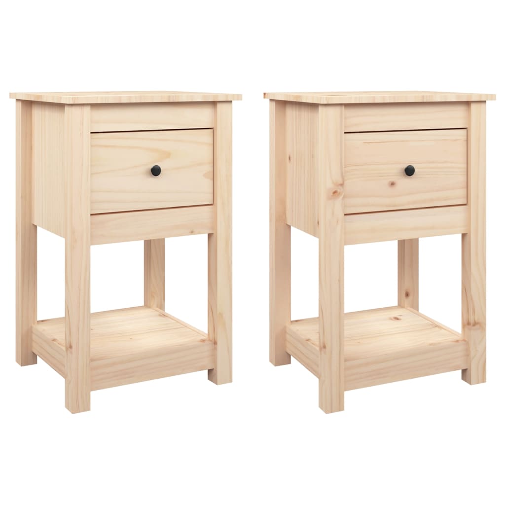 Nattbord 2 stk 40x35x61,5 cm heltre furu vidaXL