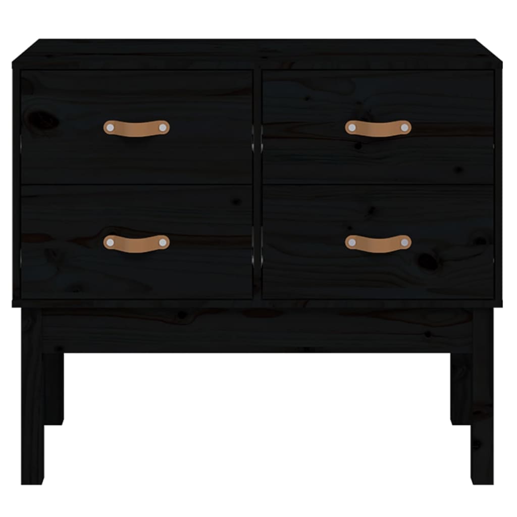 Konsollskap svart 90x40x78 cm heltre furu