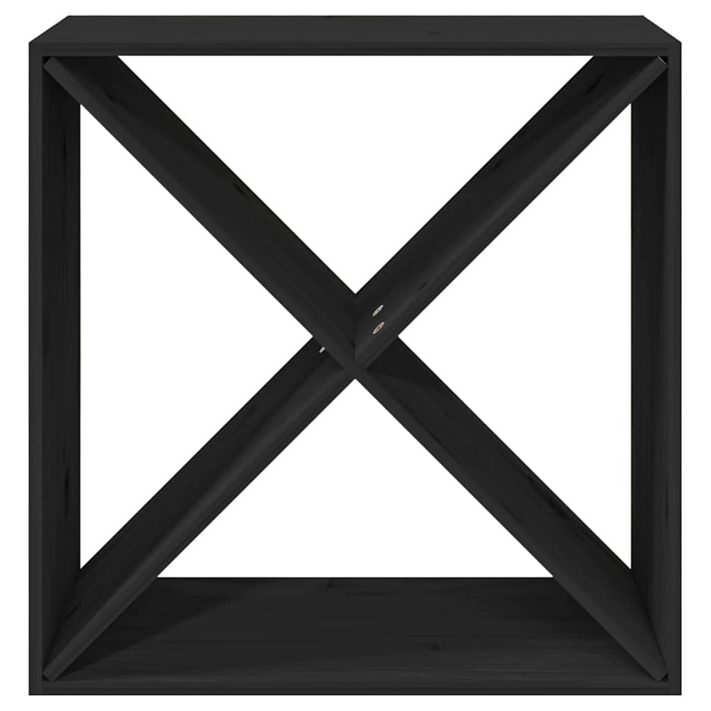 Vinhylle svart 62x25x62 cm heltre furu