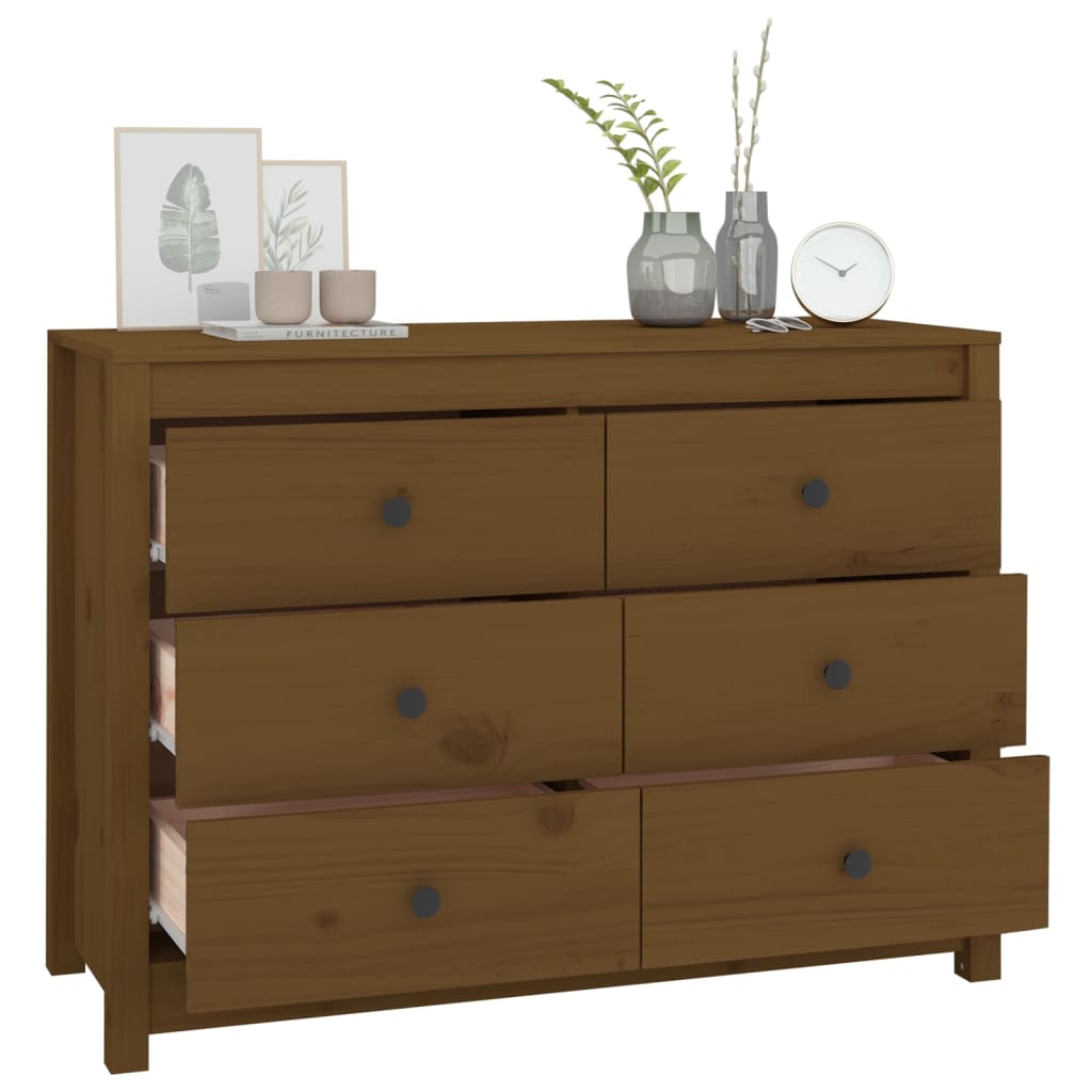 Sideskap honningbrun 100x40x72 cm heltre furu