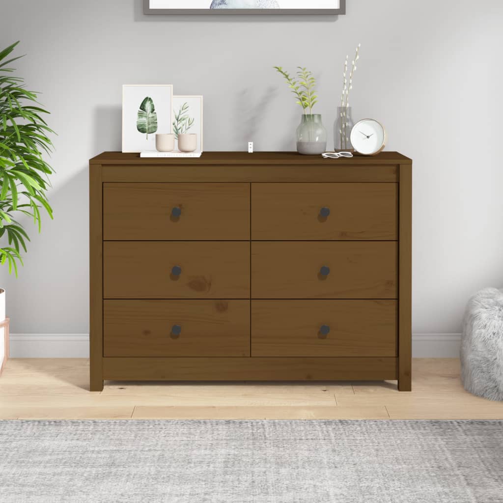Sideskap honningbrun 100x40x72 cm heltre furu