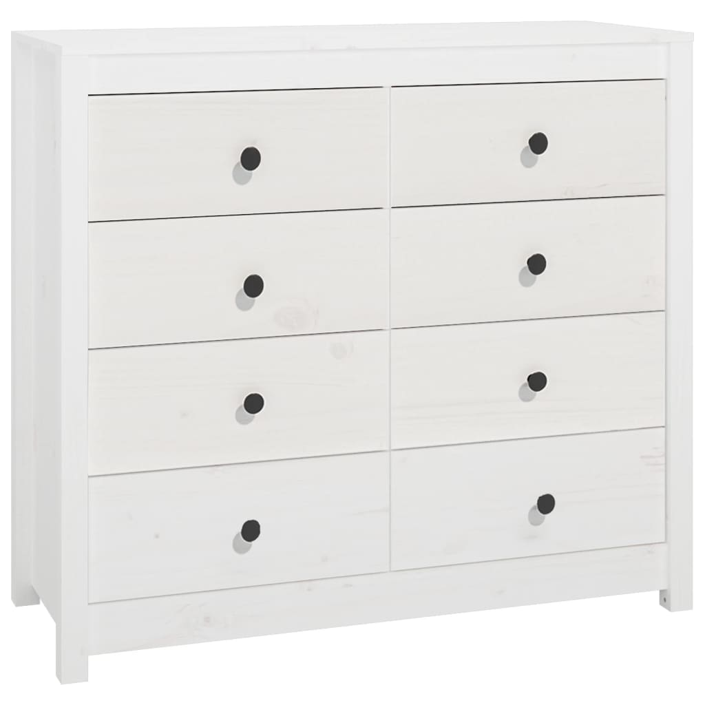 Sideskap hvit 100x40x90 cm heltre furu