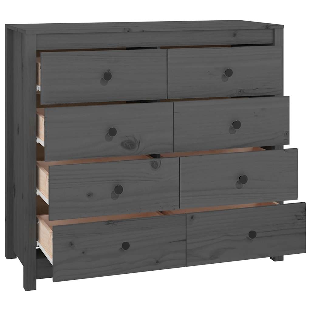 Sideskap grå 100x40x90 cm heltre furu