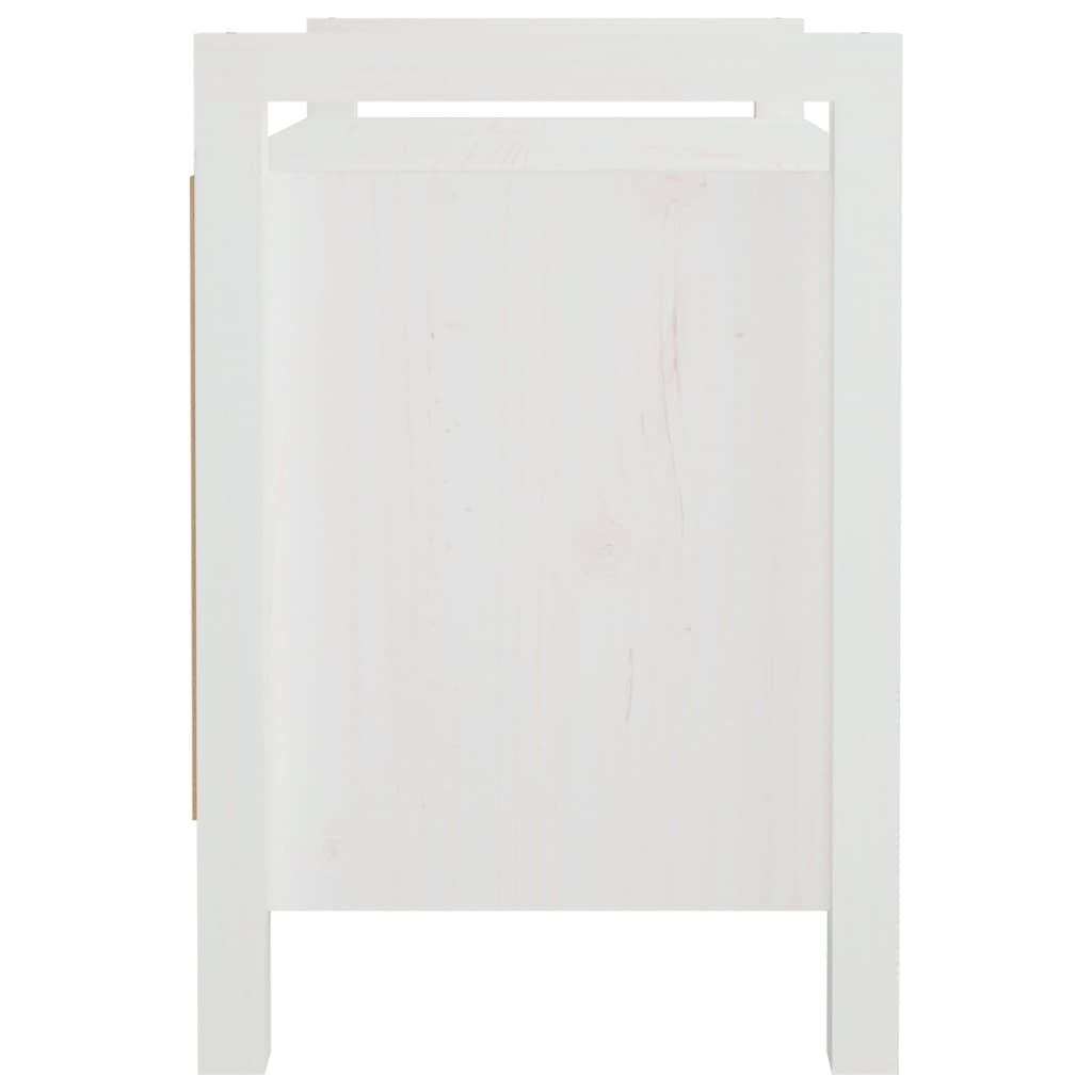 Gangbenk hvit 80x40x60 cm heltre furu