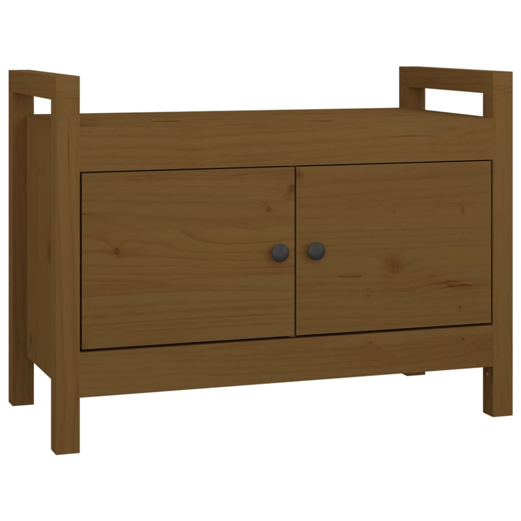 Gangbenk honningbrun 80x40x60 cm heltre furu