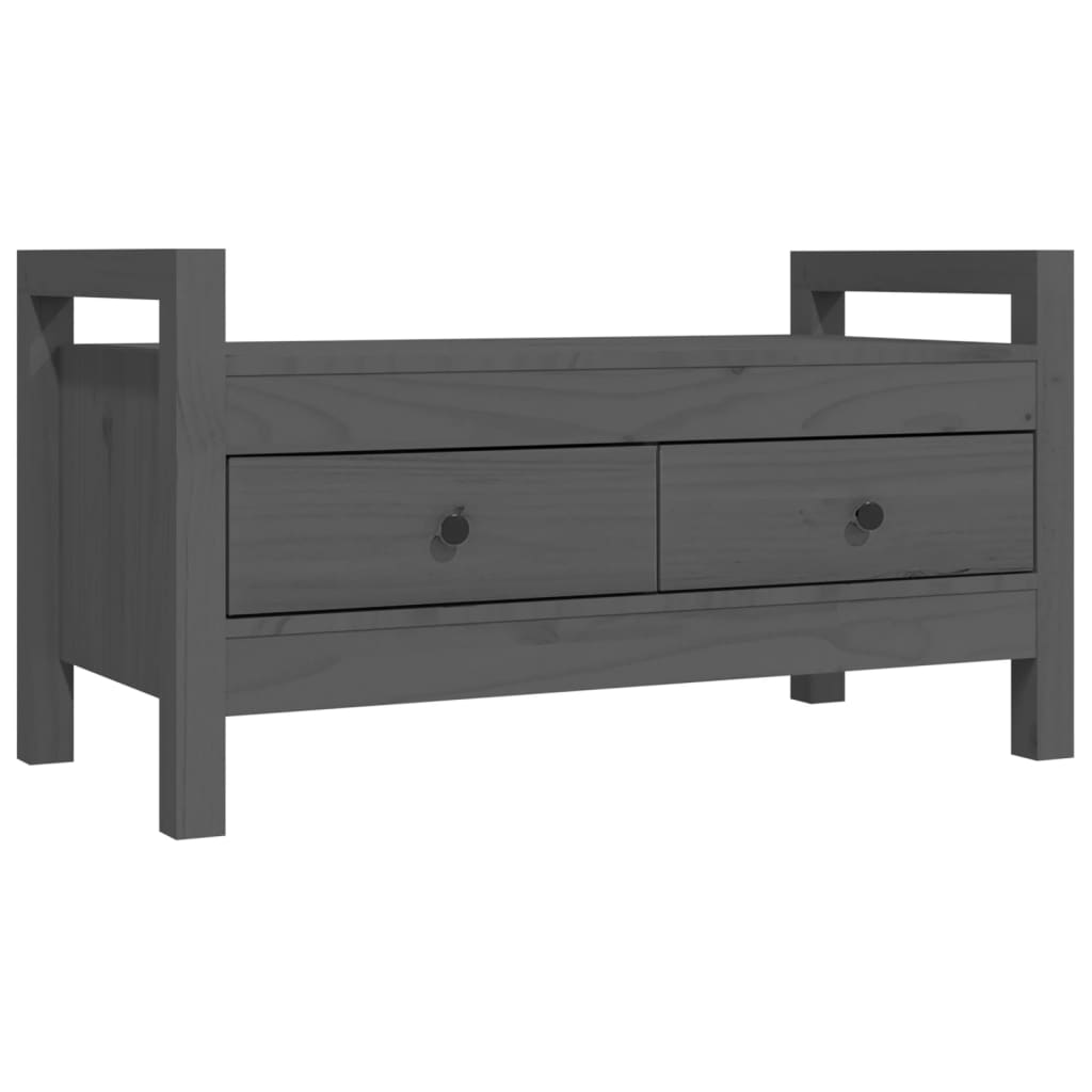 Gangbenk grå 80x40x43 cm heltre furu
