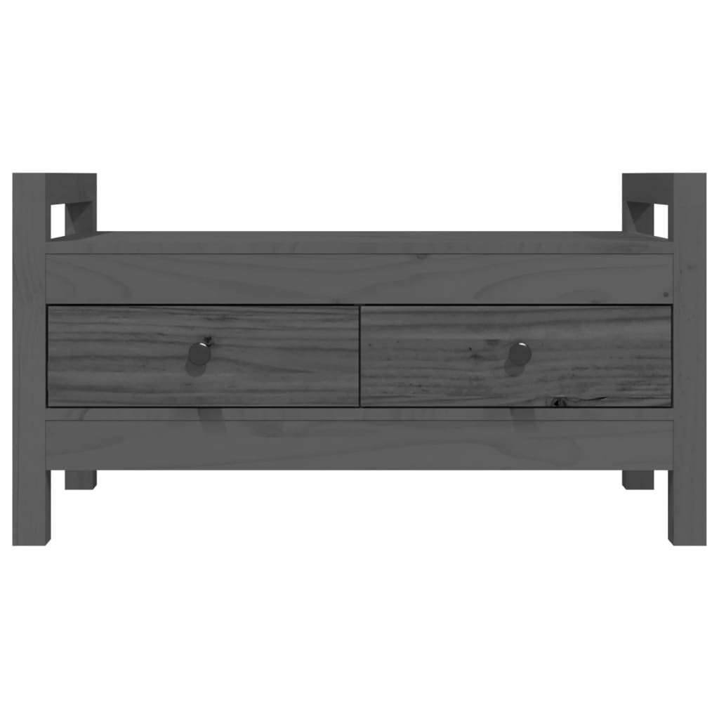 Gangbenk grå 80x40x43 cm heltre furu