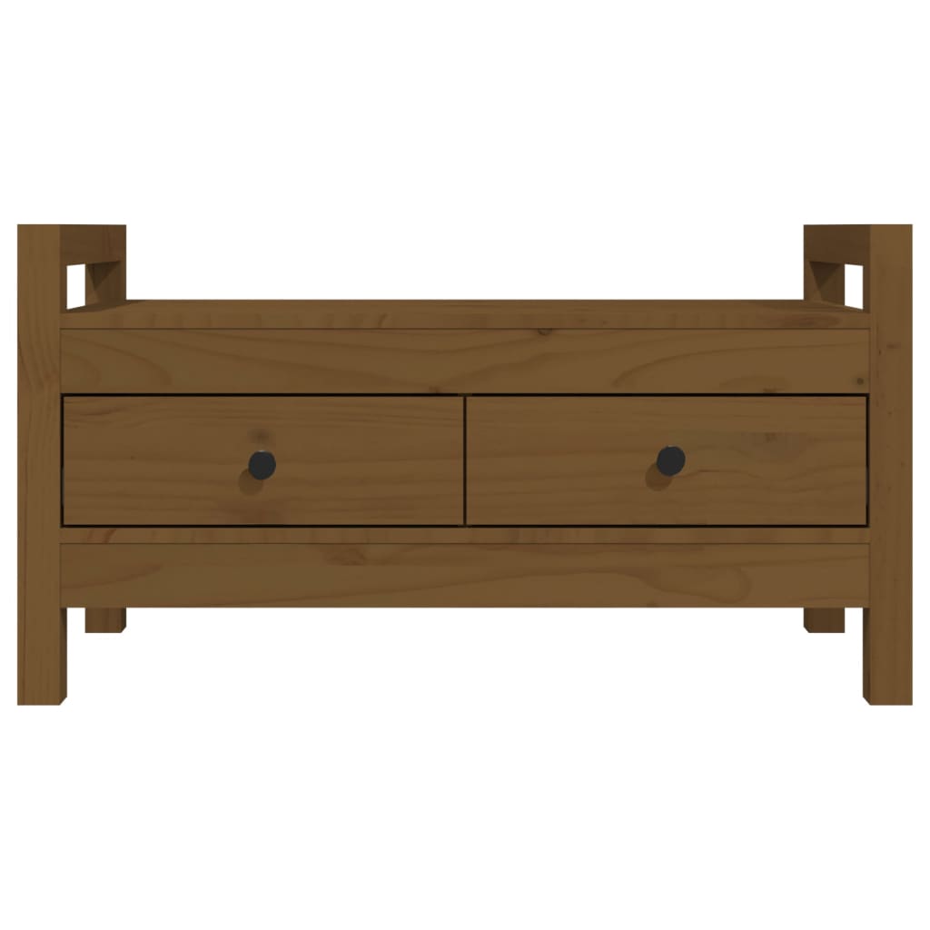 Gangbenk honningbrun 80x40x43 cm heltre furu