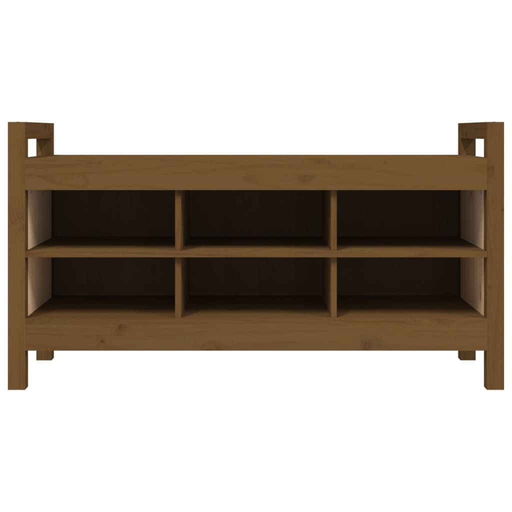 Gangbenk honningbrun 110x40x60 cm heltre furu