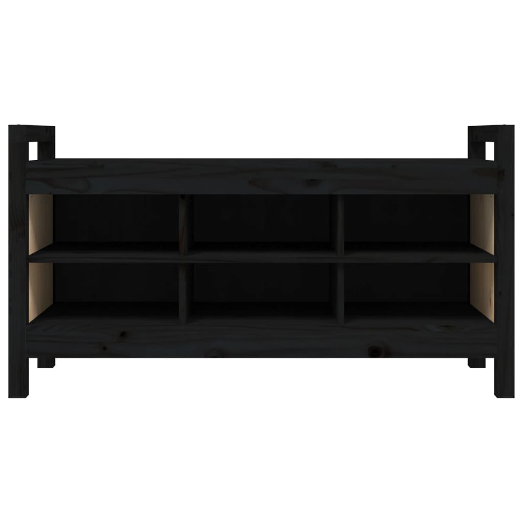 Gangbenk svart 110x40x60 cm heltre furu