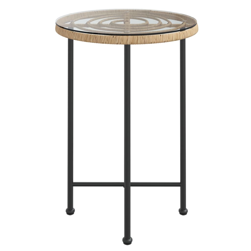 Spisebord Ø55 cm herdet glass og stål