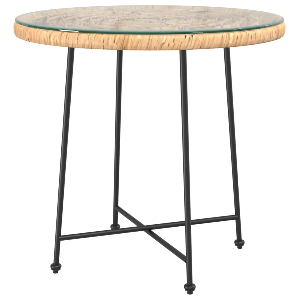 Spisebord Ø80 cm herdet glass og stål