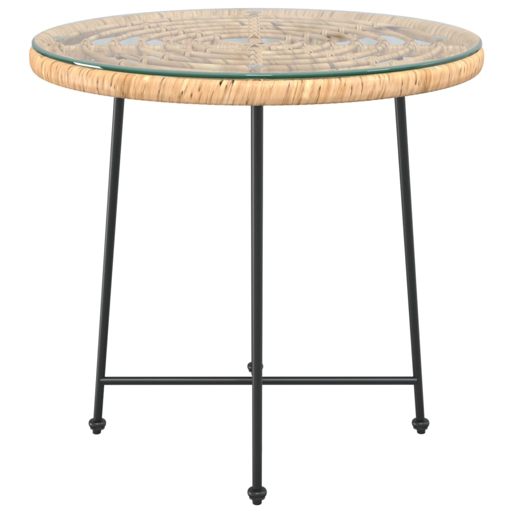 Spisebord Ø80 cm herdet glass og stål
