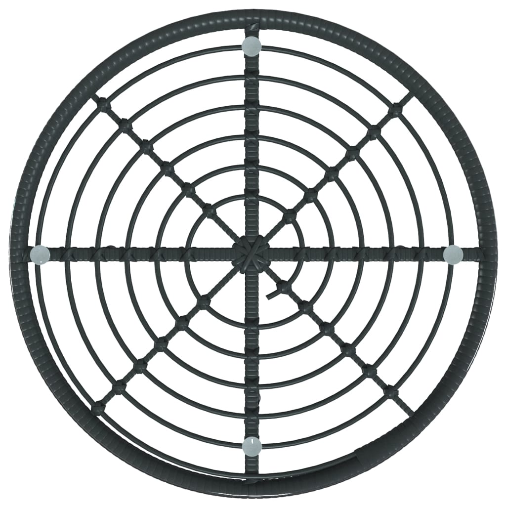 Spisebord svart Ø80 cm herdet glass og stål