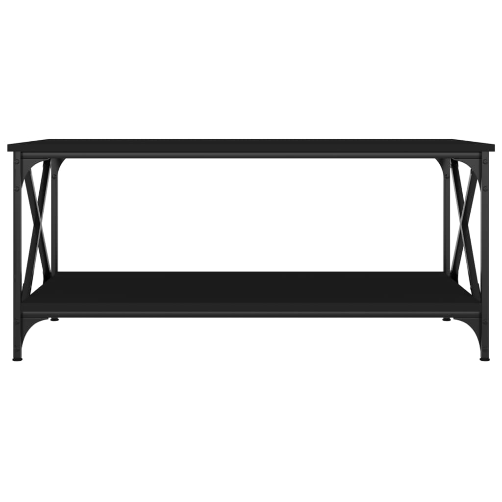 Salongbord svart 100x50x45 cm konstruert tre og jern