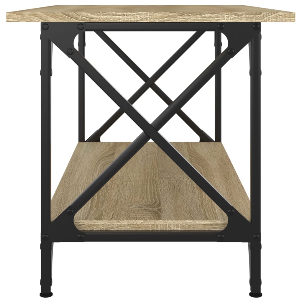 Salongbord sonoma eik 80x45x45 cm konstruert tre og jern