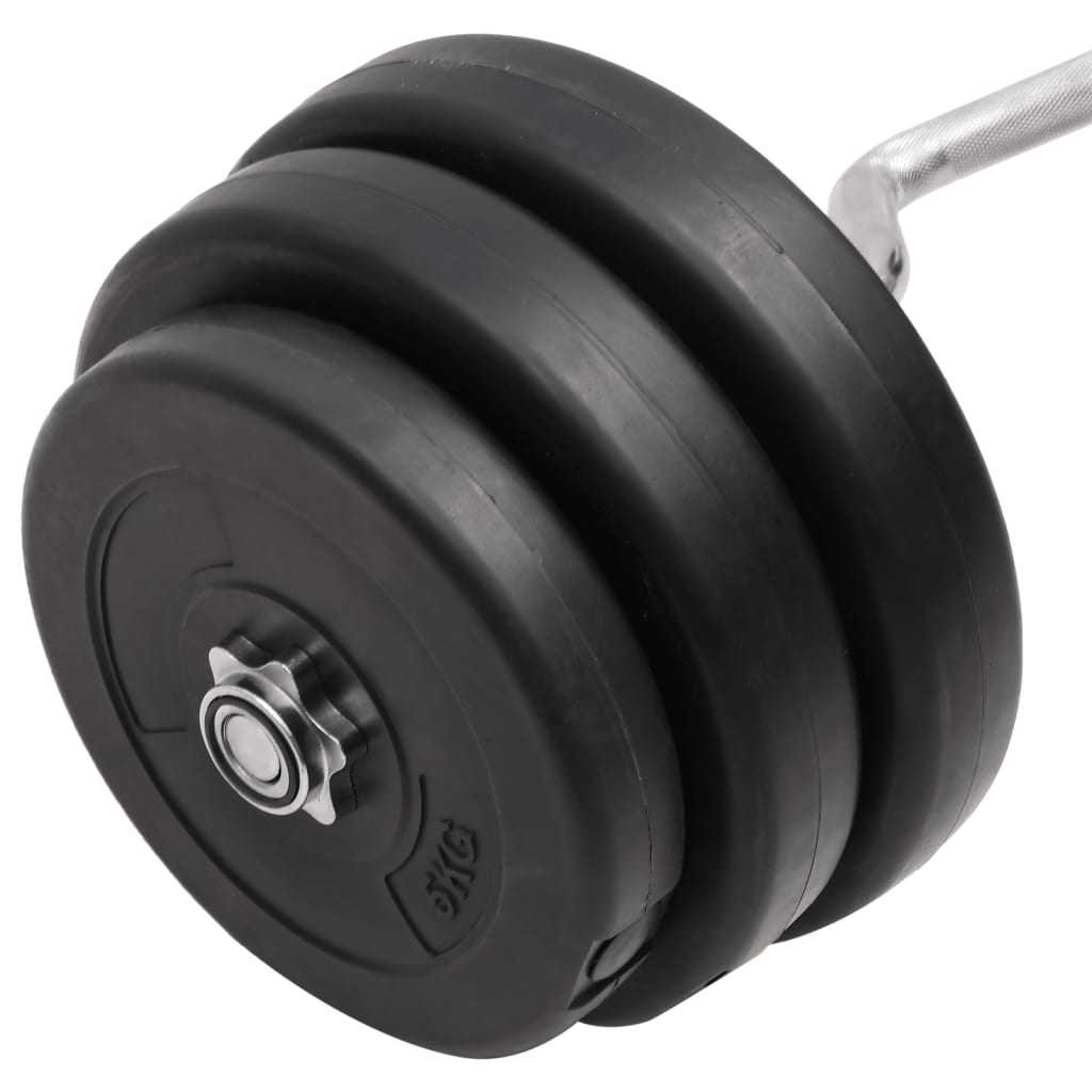 Curl-vektstang med skiver 90 kg