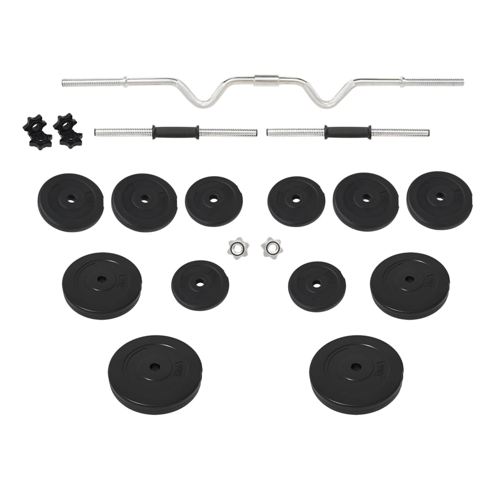 Curl-vektstang og manual med skiver 60 kg