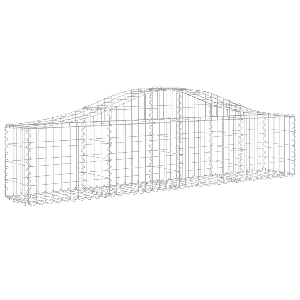 Gabionkurver buede 2 stk 200x30x40/60 cm galvanisert jern