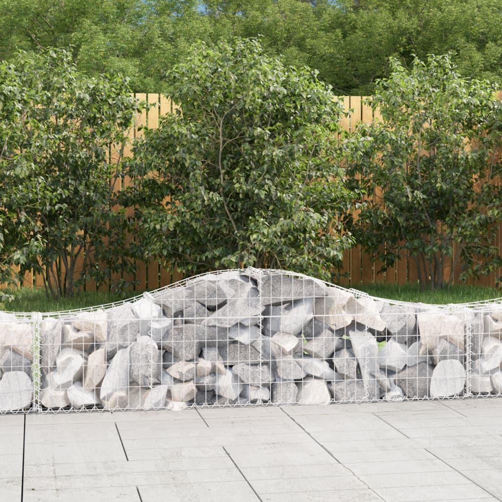 Gabionkurver buede 5 stk 200x30x40/60 cm galvanisert jern
