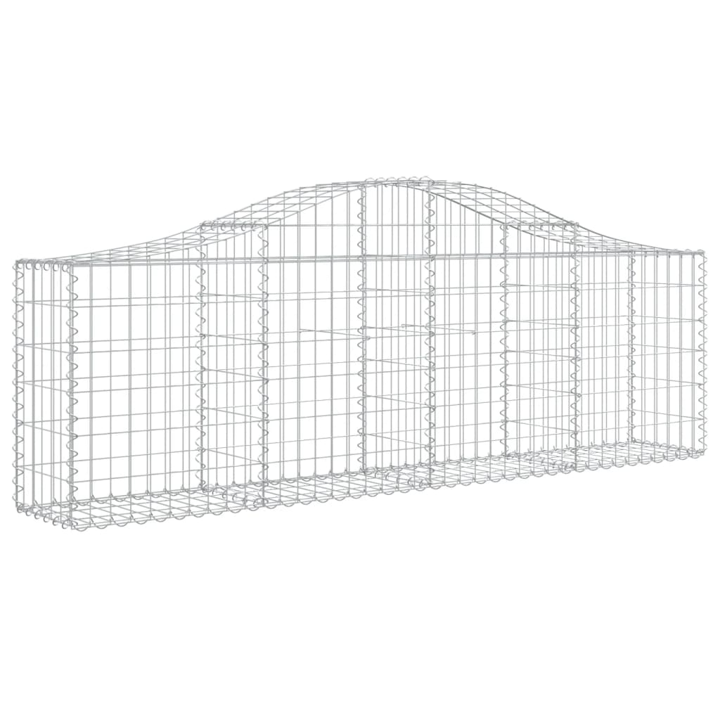 Gabionkurver buede 5 stk 200x30x60/80 cm galvanisert jern
