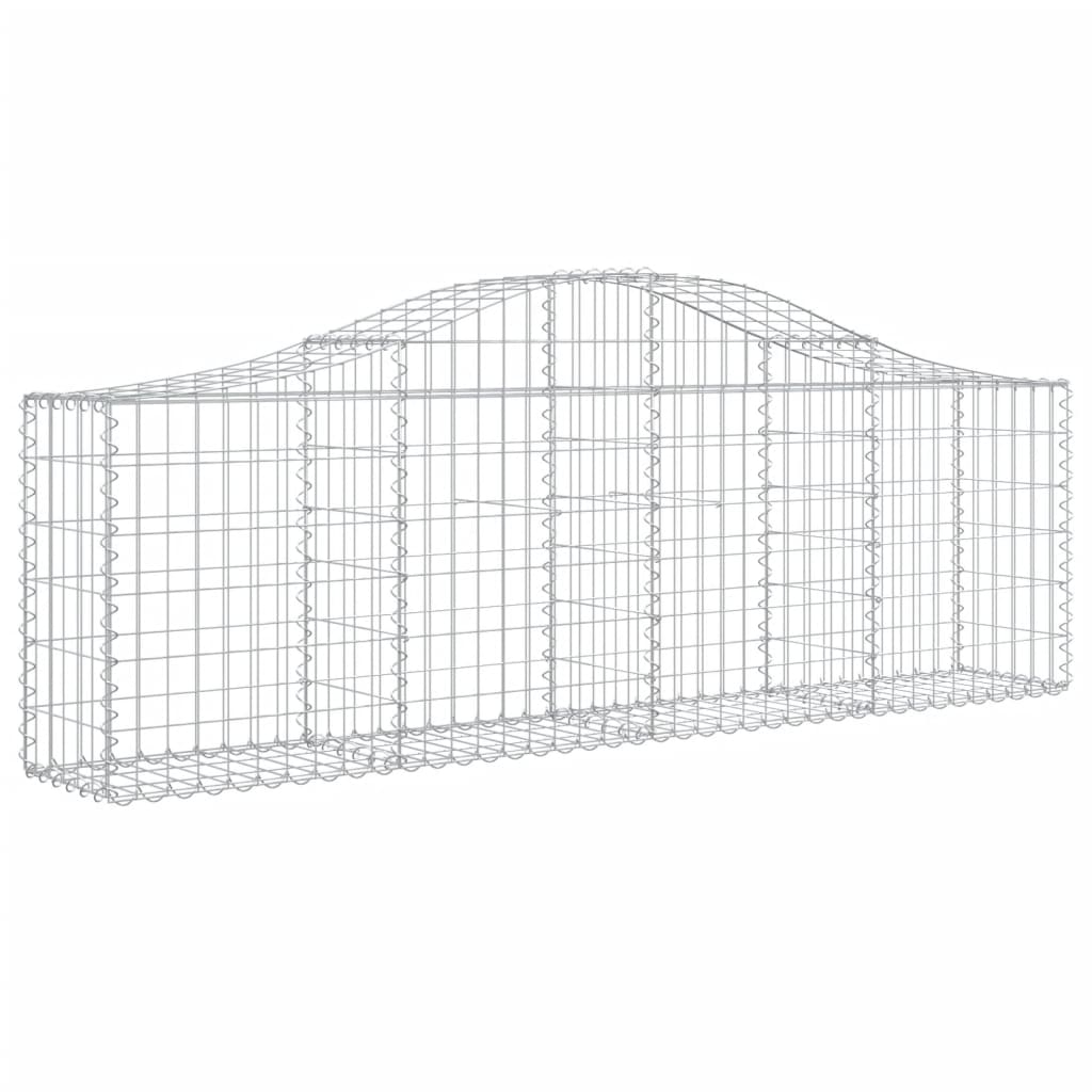 Gabionkurver buede 6 stk 200x30x60/80 cm galvanisert jern