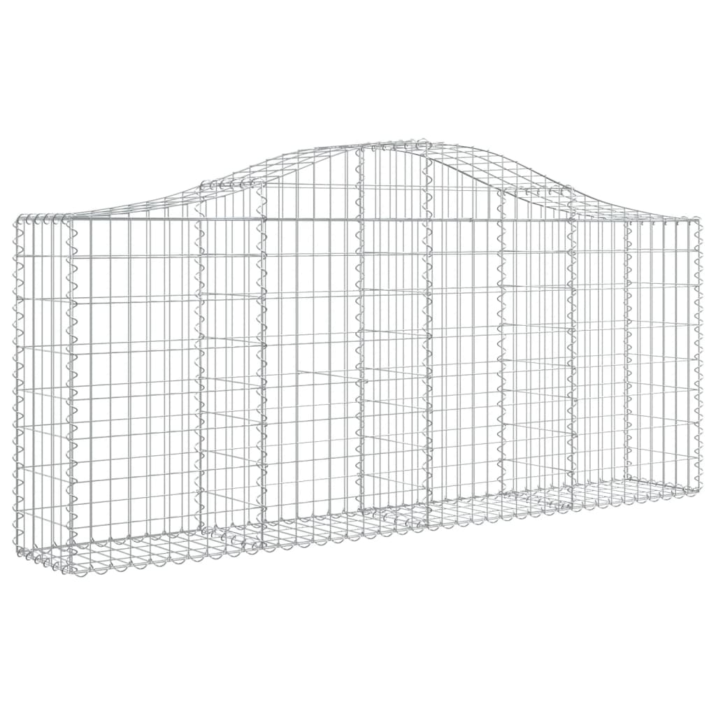Gabionkurver buede 2 stk 200x30x80/100 cm galvanisert jern