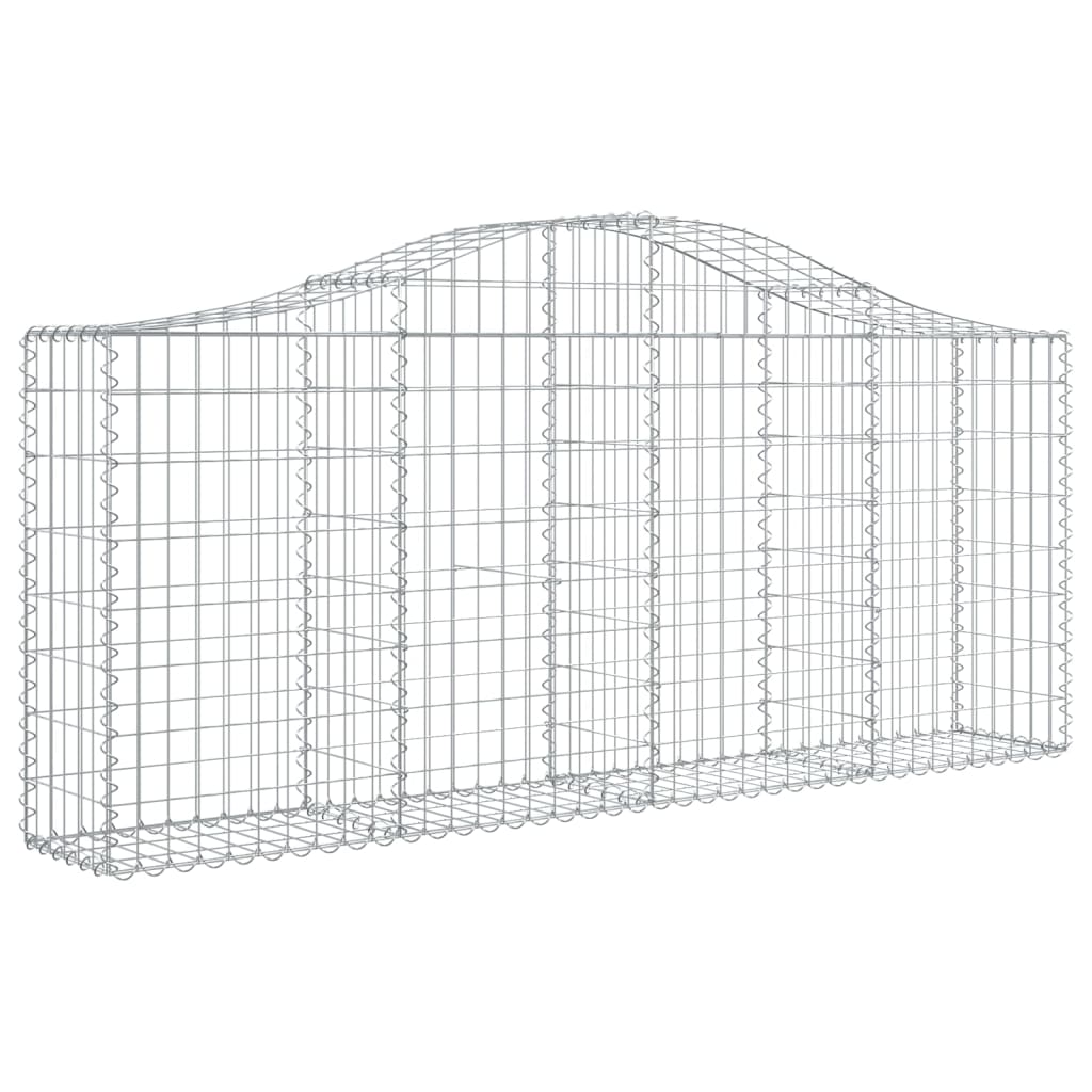Gabionkurver buede 4 stk 200x30x80/100 cm galvanisert jern