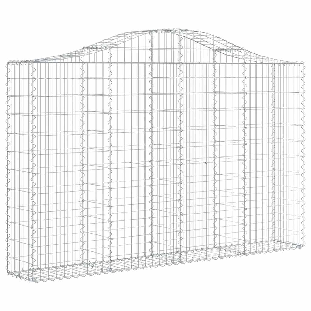 Gabionkurver buede 2 stk 200x30x120/140 cm galvanisert jern