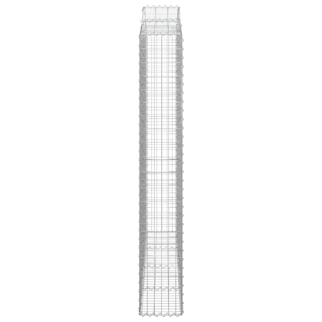 Gabionkurver buede 2 stk 200x30x200/220 cm galvanisert jern