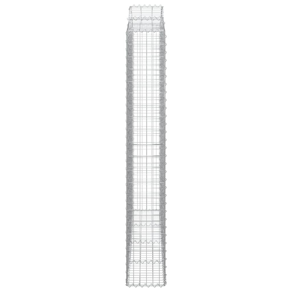 Gabionkurver buede 5 stk 200x30x200/220 cm galvanisert jern