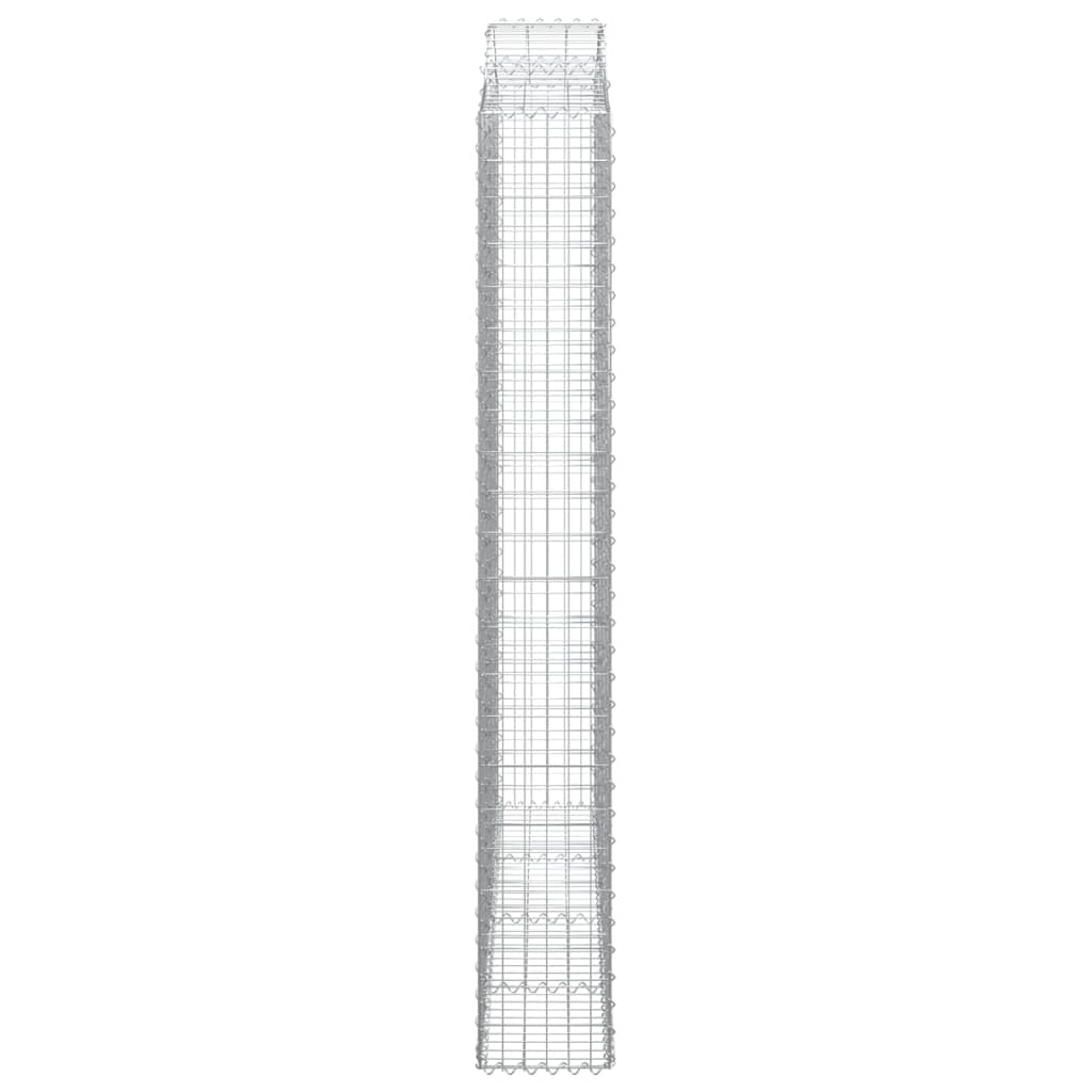 Gabionkurver buede 2 stk 200x30x220/240 cm galvanisert jern